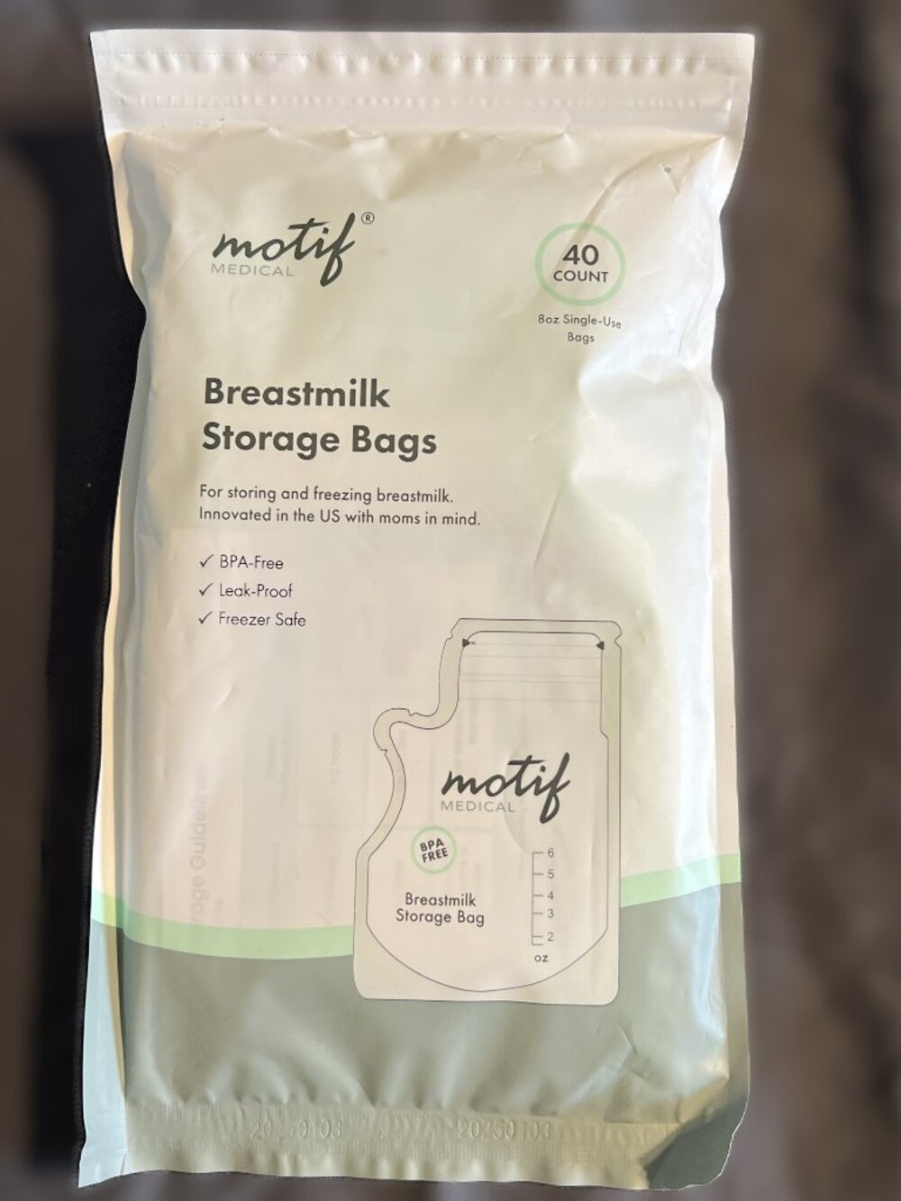 NEW 40-ct Motif Medical Breastmilk Storage Bags 8 oz - Breastmilk Freezer Bags